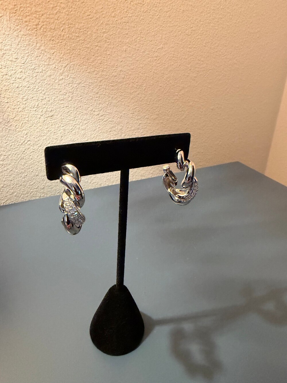 Diamonique Italia San Marco Hoop Earrings, Sterling Silver - Picture 2 of 3